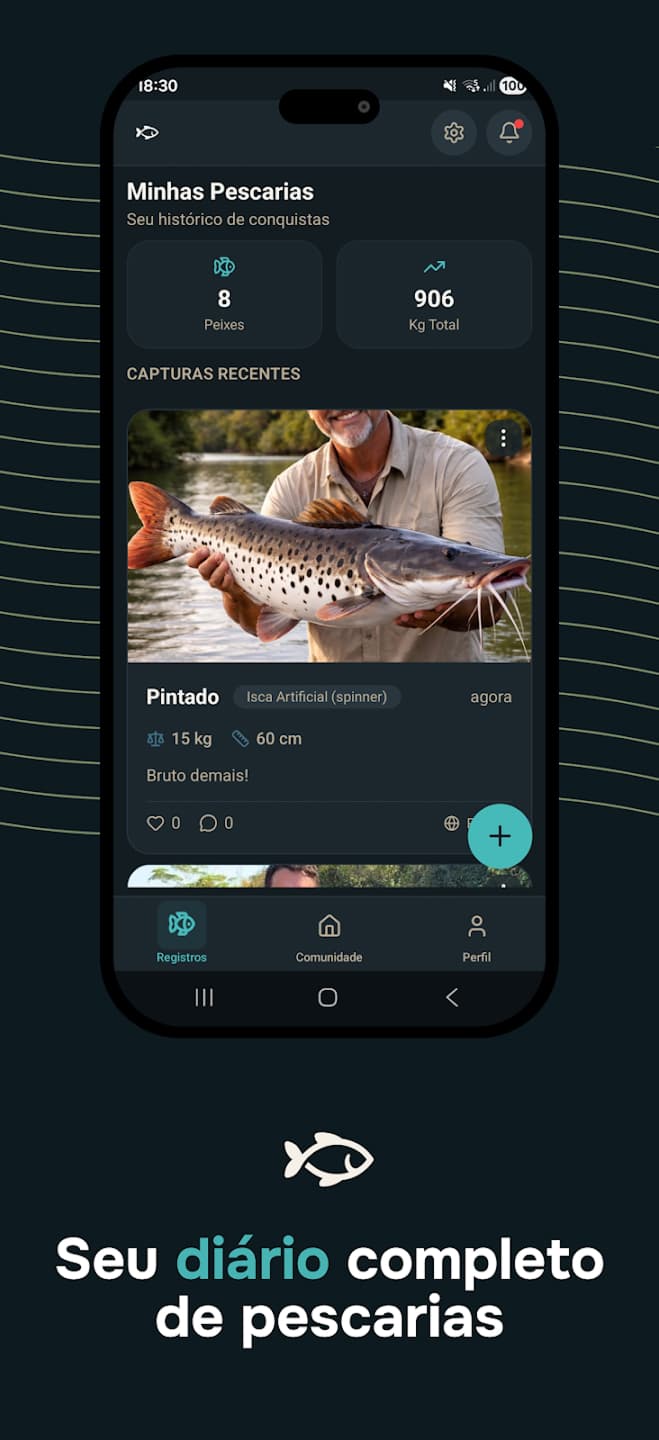 Captura de tela do app Pesquei Agora